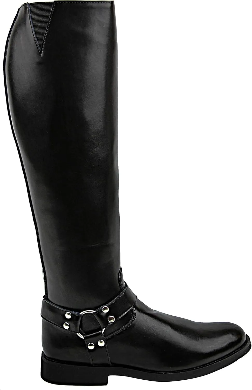 Casper Harness Men's Man Motorcycle Police Leather Fashion Stylish Tall Riding Boots Color Black