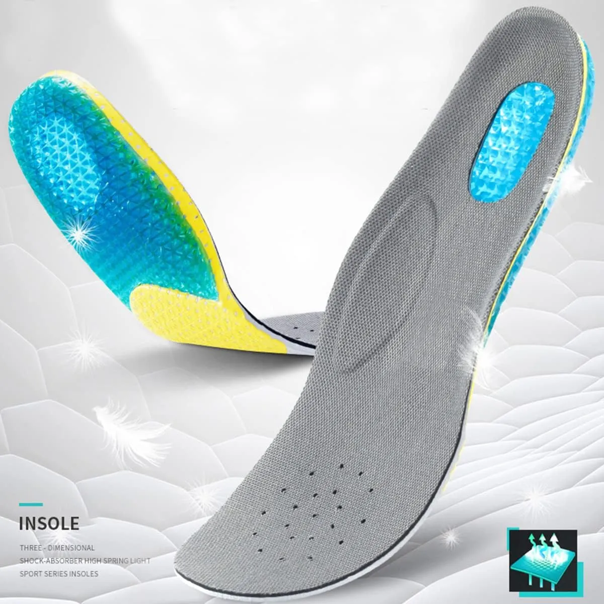 Children's Athletic Gel Insoles for Cushion and Comfort Kids Running Insoles for Shock Absorbing & Arch Support Best Kids Replacement Insole (Little Kids 1.5-2)