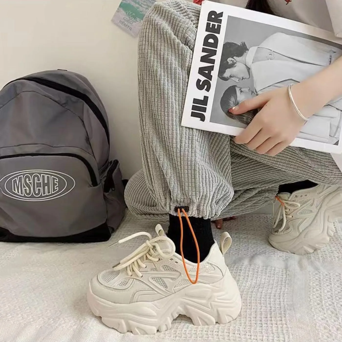 Chunky Fashion Sneakers for Women & Girls Streetwear 2.8-Inch Platform Walking Shoes Travel & Gift