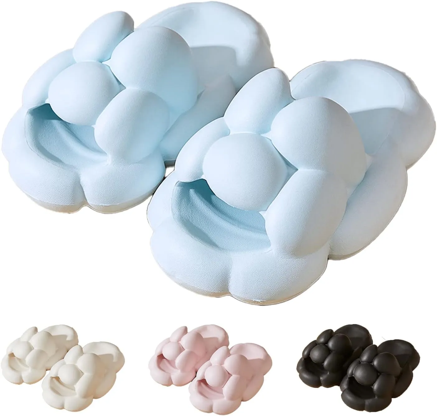 Cloud Bubble Slippers for Women and Men, Non-Slip Quick Drying Bathroom Sandals, Cushion Thick Sole Cloudies Slides for Indoor and Outdoor