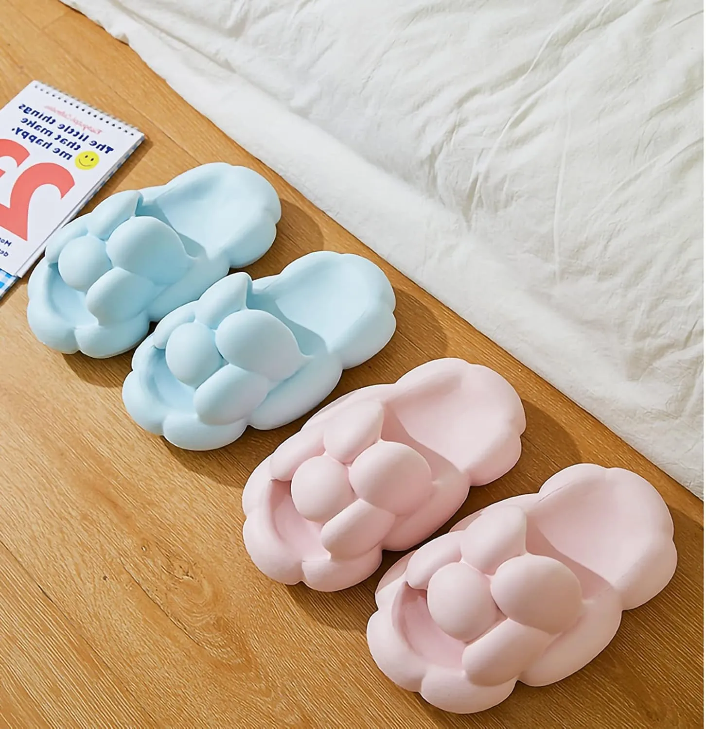 Cloud Bubble Slippers for Women and Men, Non-Slip Quick Drying Bathroom Sandals, Cushion Thick Sole Cloudies Slides for Indoor and Outdoor