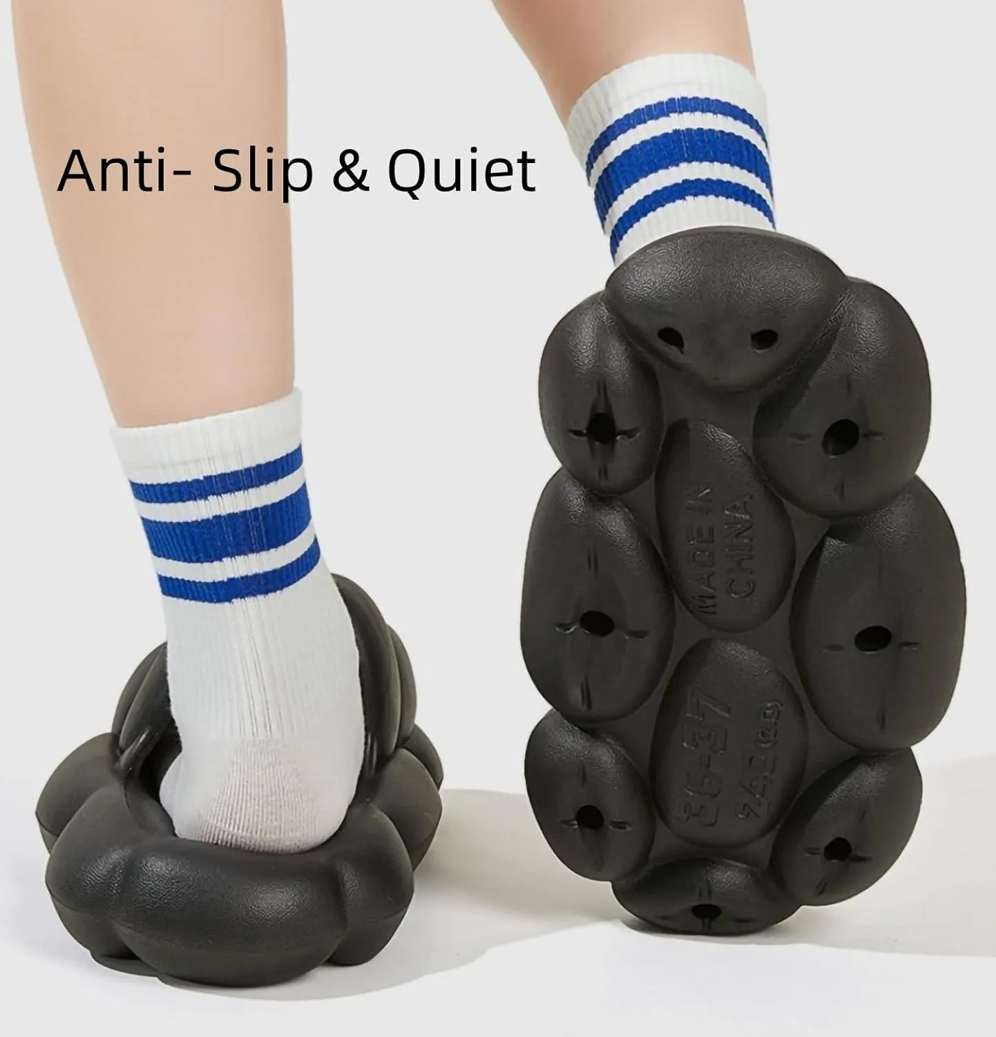 Cloud Bubble Slippers for Women and Men, Non-Slip Quick Drying Bathroom Sandals, Cushion Thick Sole Cloudies Slides for Indoor and Outdoor