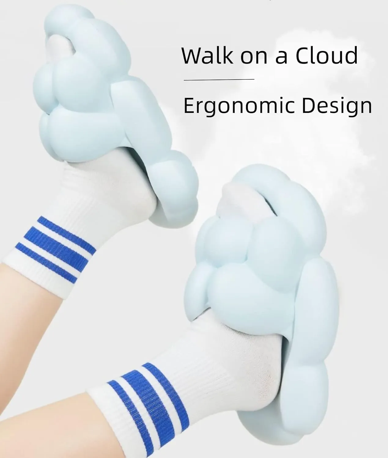 Cloud Bubble Slippers for Women and Men, Non-Slip Quick Drying Bathroom Sandals, Cushion Thick Sole Cloudies Slides for Indoor and Outdoor