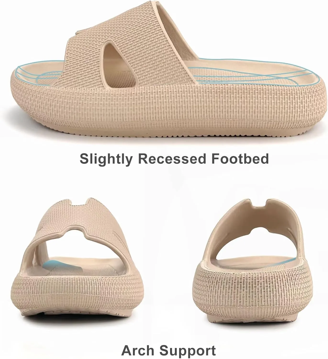 Cloud Slides for Women and Men Cushion Recovery Pillow Sandals, Memory Foam House Shower Slippers for Woman, Non-Slip Comfort Quick Drying