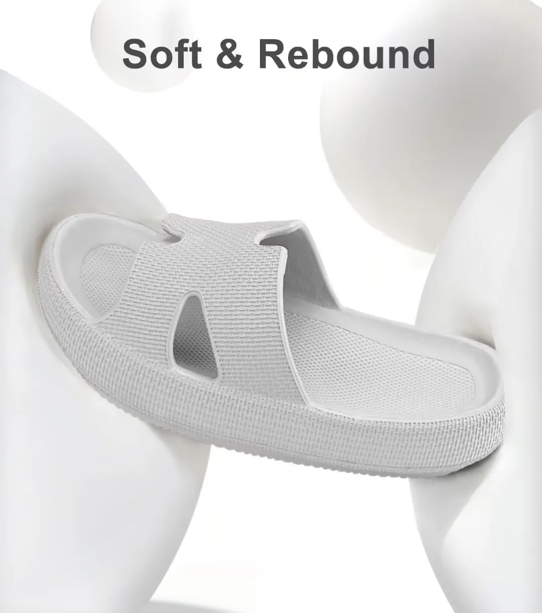 Cloud Slides for Women and Men Cushion Recovery Pillow Sandals, Memory Foam House Shower Slippers for Woman, Non-Slip Comfort Quick Drying