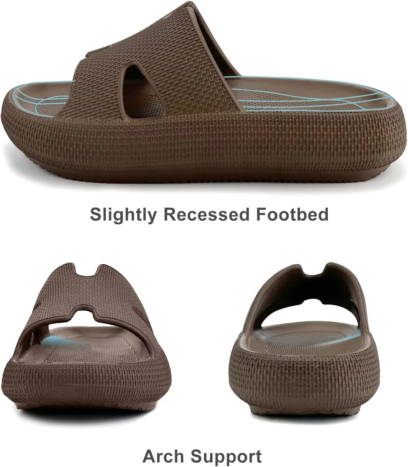 Cloud Slides for Women and Men Cushion Recovery Pillow Sandals, Memory Foam House Shower Slippers for Woman, Non-Slip Comfort Quick Drying