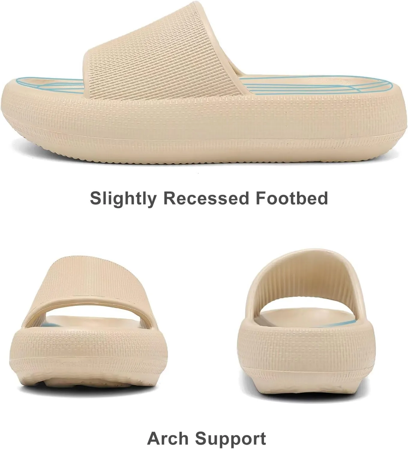 Cloud Slides for Women and Men Cushion Recovery Pillow Sandals, Memory Foam House Shower Slippers for Woman, Non-Slip Comfort Quick Drying