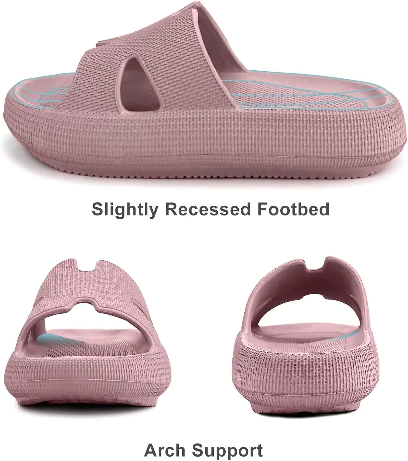 Cloud Slides for Women and Men Cushion Recovery Pillow Sandals, Memory Foam House Shower Slippers for Woman, Non-Slip Comfort Quick Drying