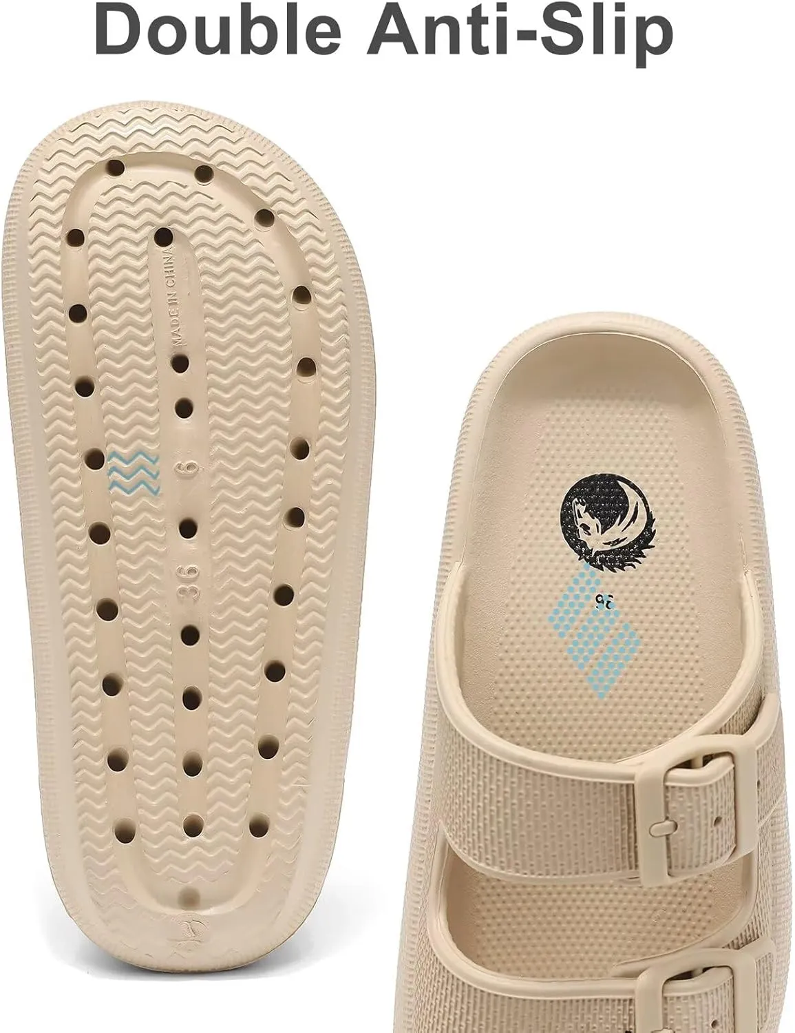 Cloud Slides for Women and Men Cushion Recovery Pillow Sandals, Memory Foam House Shower Slippers for Woman, Non-Slip Comfort Quick Drying