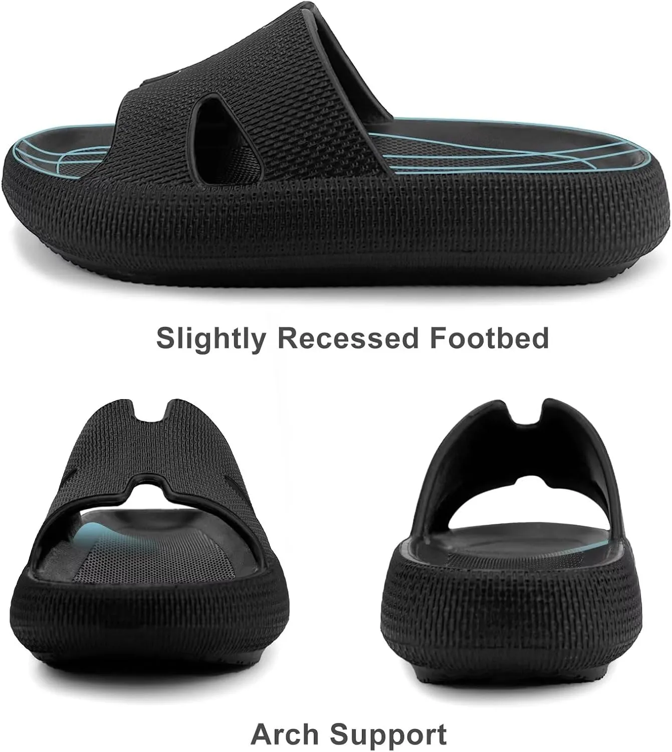 Cloud Slides for Women and Men Cushion Recovery Pillow Sandals, Memory Foam House Shower Slippers for Woman, Non-Slip Comfort Quick Drying