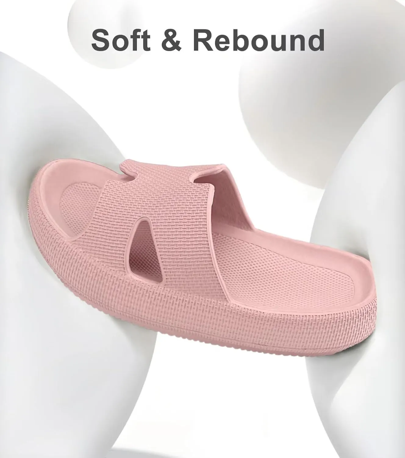 Cloud Slides for Women and Men Cushion Recovery Pillow Sandals, Memory Foam House Shower Slippers for Woman, Non-Slip Comfort Quick Drying