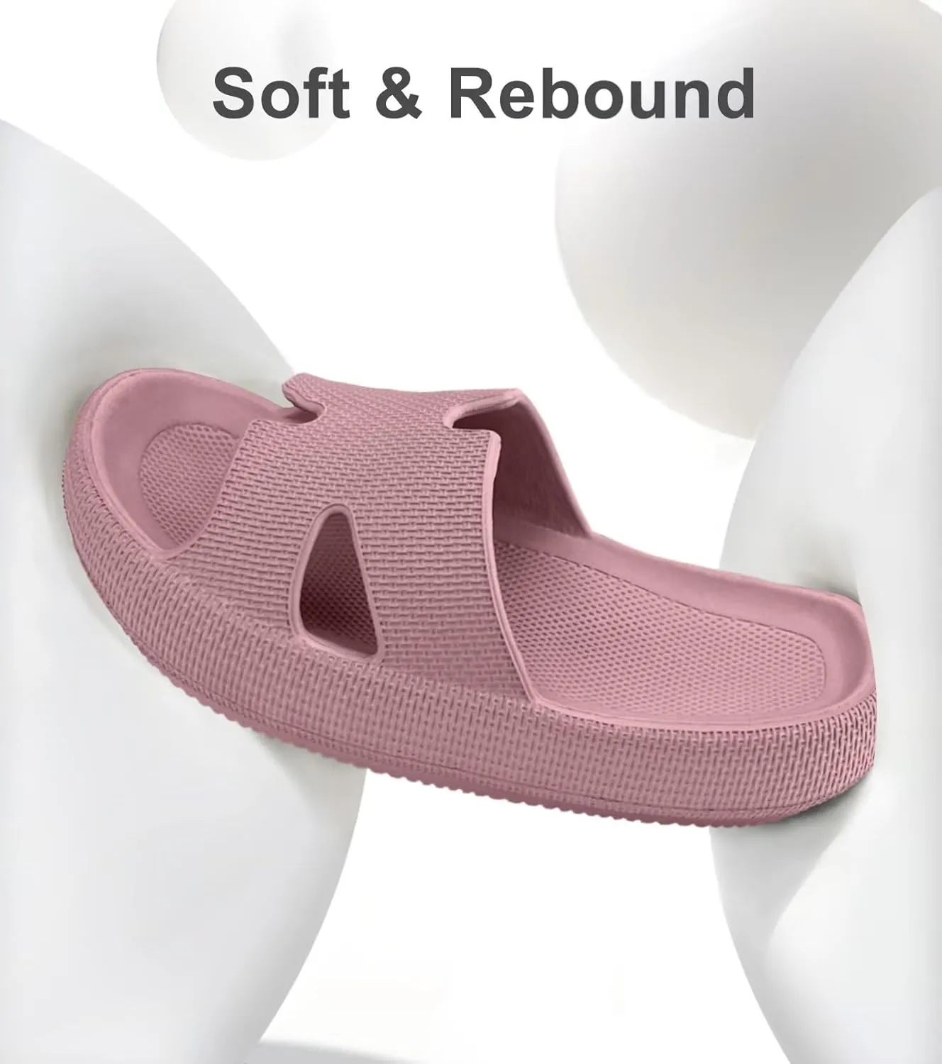 Cloud Slides for Women and Men Cushion Recovery Pillow Sandals, Memory Foam House Shower Slippers for Woman, Non-Slip Comfort Quick Drying
