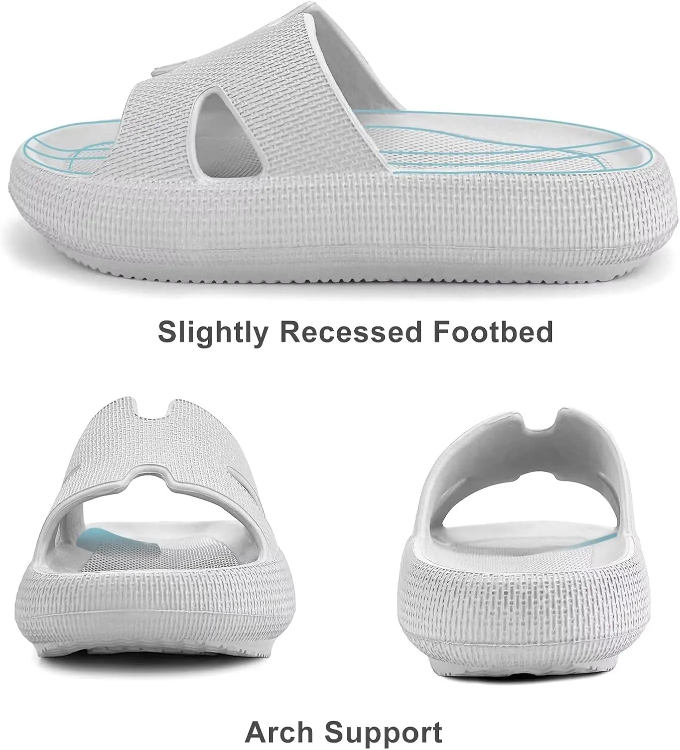 Cloud Slides for Women and Men Cushion Recovery Pillow Sandals, Memory Foam House Shower Slippers for Woman, Non-Slip Comfort Quick Drying