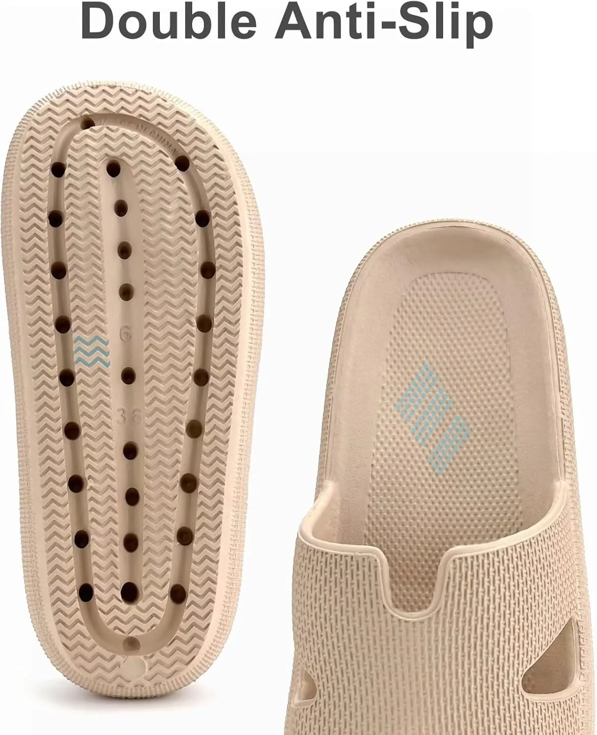Cloud Slides for Women and Men Cushion Recovery Pillow Sandals, Memory Foam House Shower Slippers for Woman, Non-Slip Comfort Quick Drying