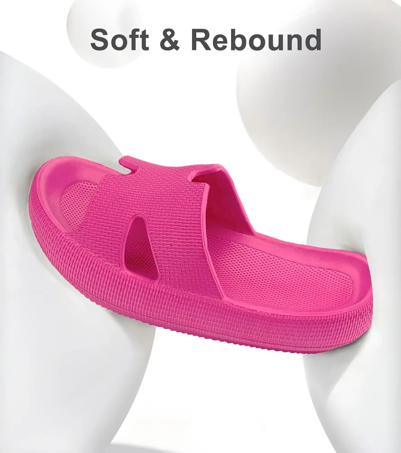 Cloud Slides for Women and Men Cushion Recovery Pillow Sandals, Memory Foam House Shower Slippers for Woman, Non-Slip Comfort Quick Drying