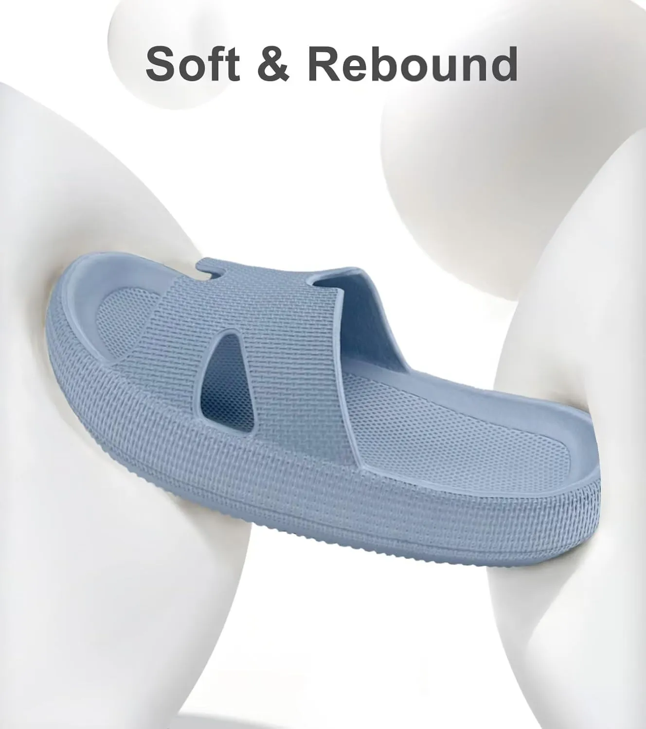 Cloud Slides for Women and Men Cushion Recovery Pillow Sandals, Memory Foam House Shower Slippers for Woman, Non-Slip Comfort Quick Drying