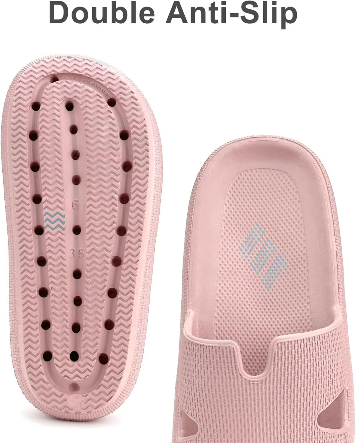 Cloud Slides for Women and Men Cushion Recovery Pillow Sandals, Memory Foam House Shower Slippers for Woman, Non-Slip Comfort Quick Drying