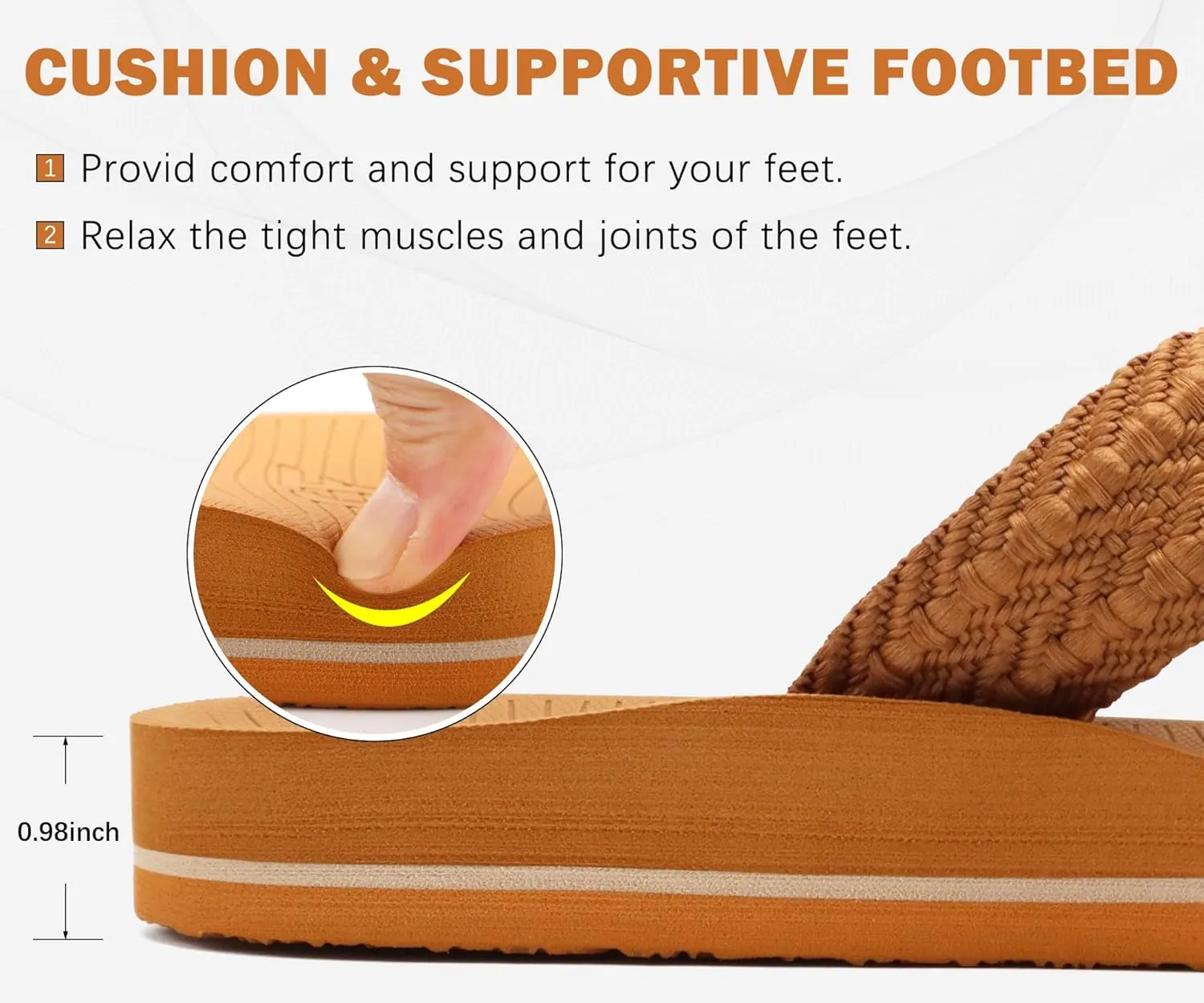 COFACE Womens Orthopedic Sandals Comfortable Orthotic Soft Cushion Recovery Plantar Fasciitis Walking Slip On Ladies Cloud Cross Slides for Woman Size 5-11