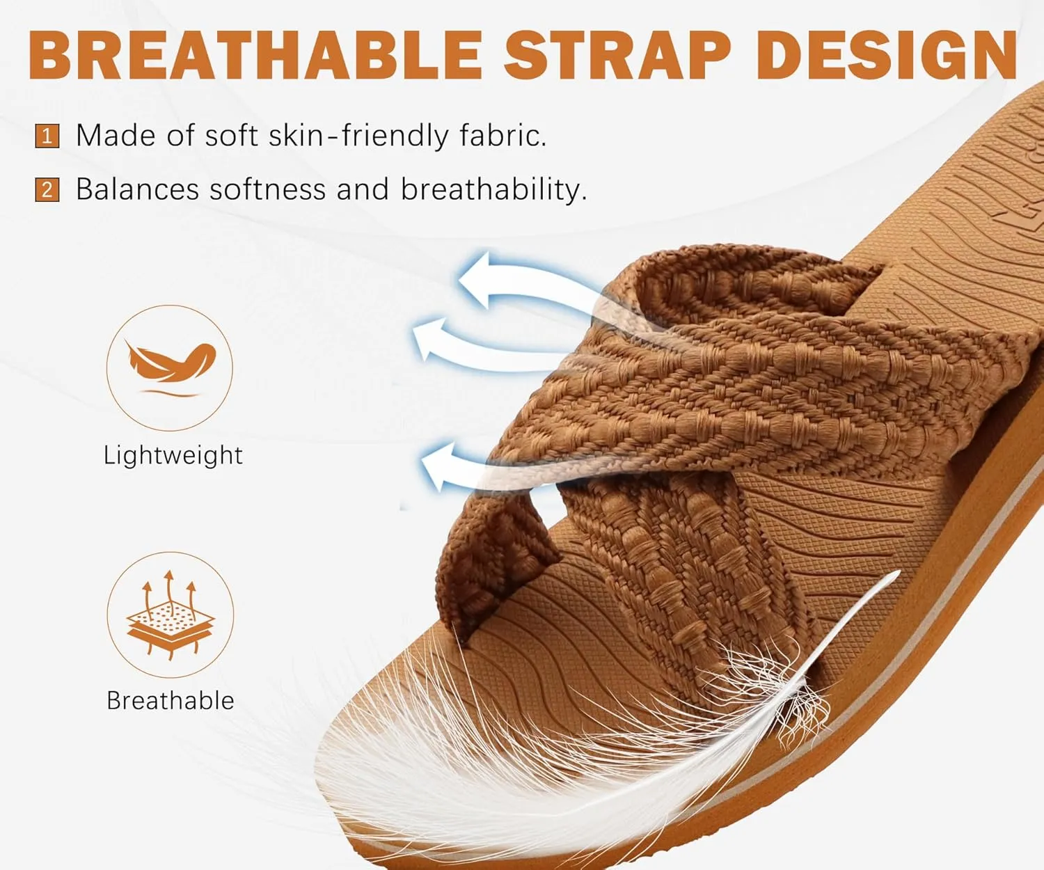 COFACE Womens Orthopedic Sandals Comfortable Orthotic Soft Cushion Recovery Plantar Fasciitis Walking Slip On Ladies Cloud Cross Slides for Woman Size 5-11