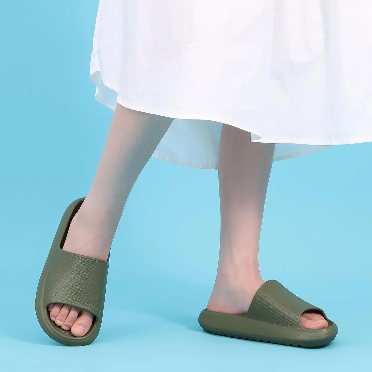 Comwarm Cloud Slide Sandals for Women Men Ultra Comfort Recovery Pillow Slippers Soft Summer Beach Shoes with Low Arch Support