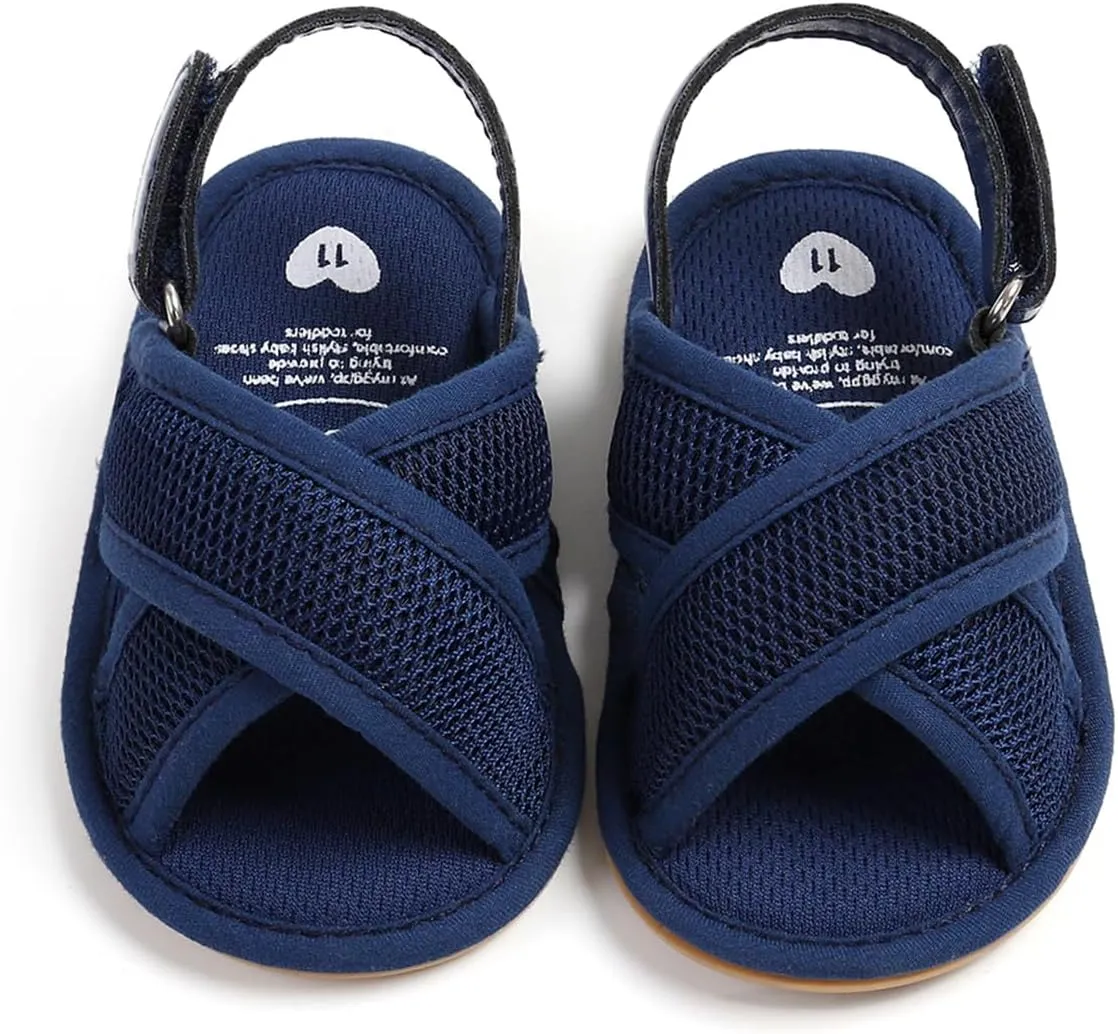 COSANKIM Infant Baby Boys Girls Summer Sandals Non Slip Soft Sole Toddler First Walker Crib Shoes (0-18 Months)