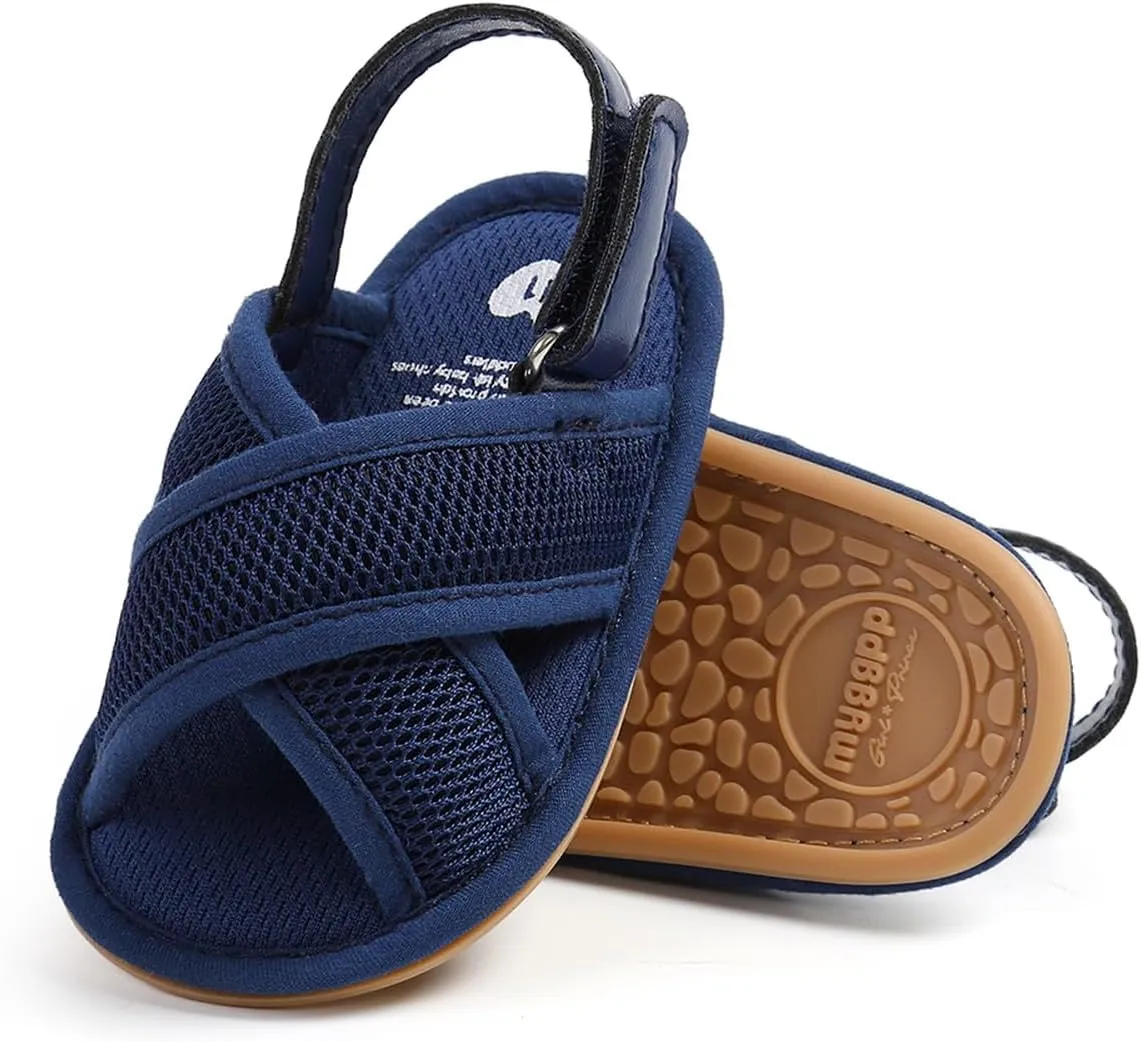 COSANKIM Infant Baby Boys Girls Summer Sandals Non Slip Soft Sole Toddler First Walker Crib Shoes (0-18 Months)