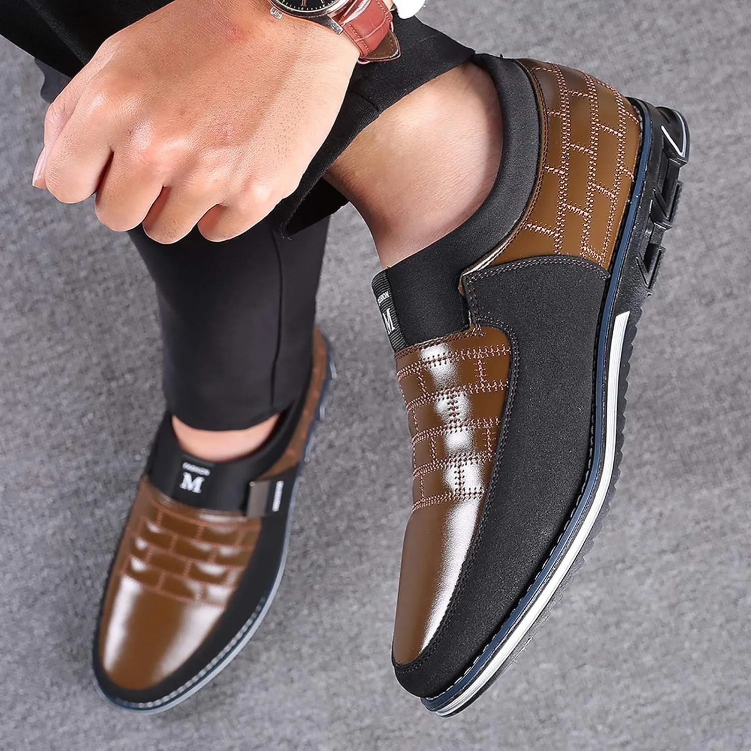 COSIDRAM Mens Casual Shoes Sneakers Loafers Comfort Walking Shoes for Male Business Work Office Dress