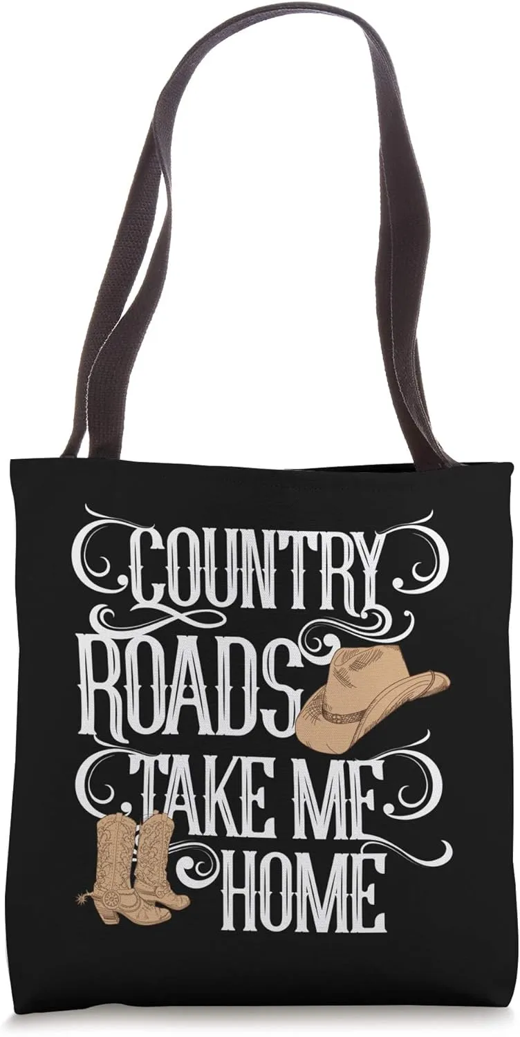 Country Roads Take Me Home Cute Music Lyrics Tote Bag