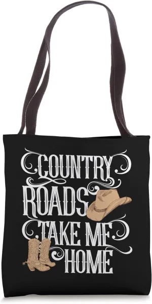 Country Roads Take Me Home Cute Music Lyrics Tote Bag