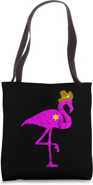 Cowboy Flamingo Exotic Bird Flamazing Sheriff Rancher Tote Bag