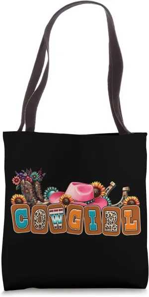 Cowgirl cowboy hut boots horseshoe Tote Bag