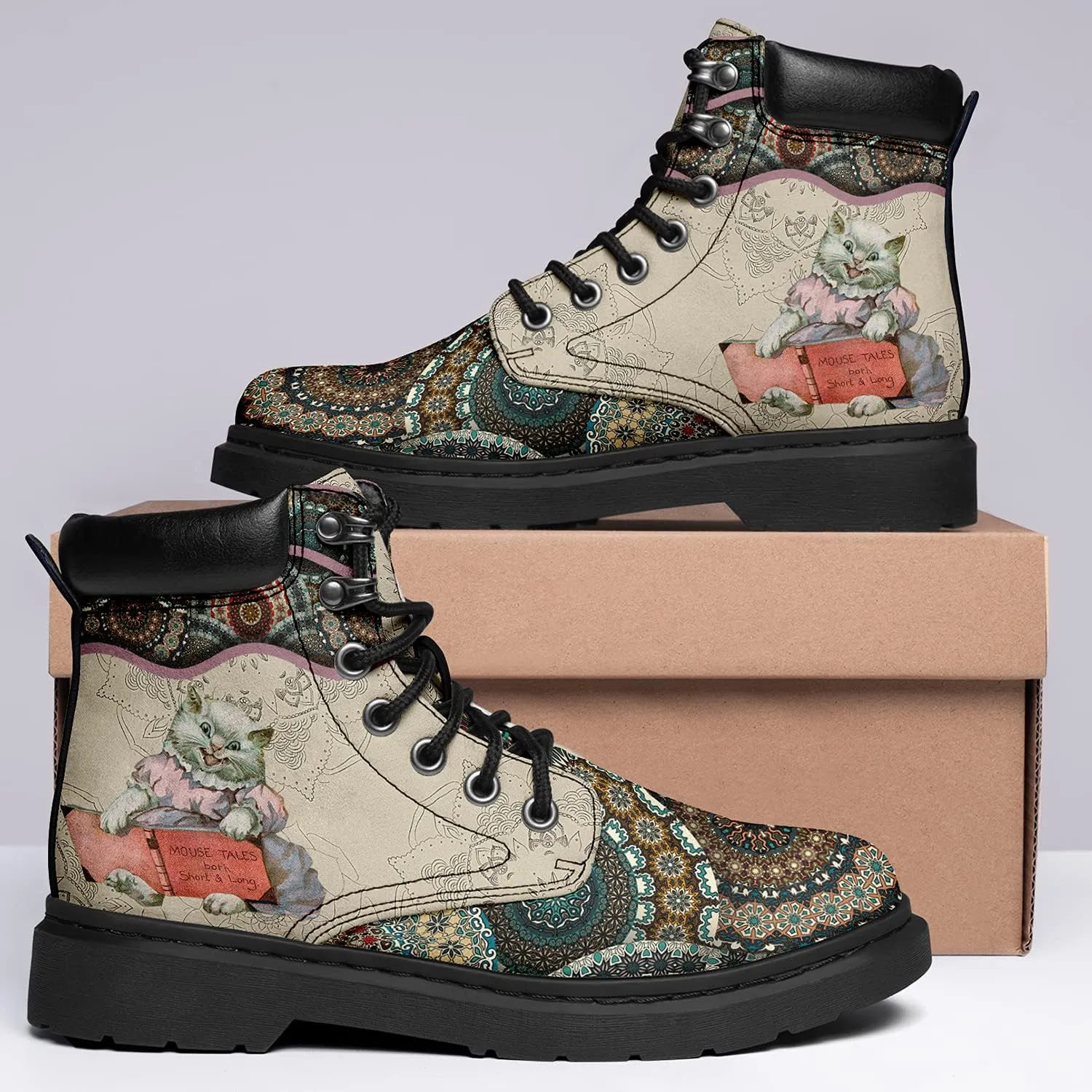 Custom Flower Mandala Animal Print Boots for Women Fashion Boots Winter Boots for Girl Lady