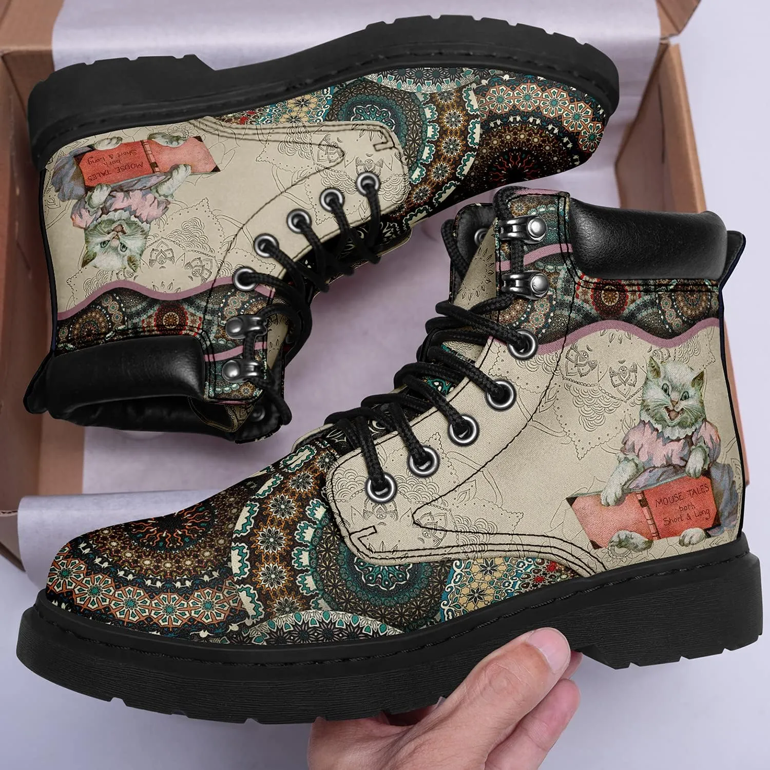 Custom Flower Mandala Animal Print Boots for Women Fashion Boots Winter Boots for Girl Lady