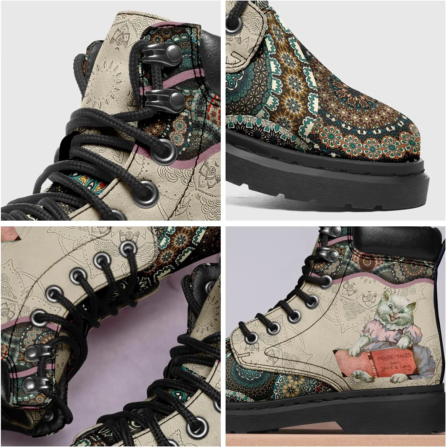 Custom Flower Mandala Animal Print Boots for Women Fashion Boots Winter Boots for Girl Lady