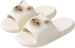 Cute Cat Slide Slippers for Women – Soft Comfy Indoor Summer Sandals with Non-Slip Sole and Cartoon Design