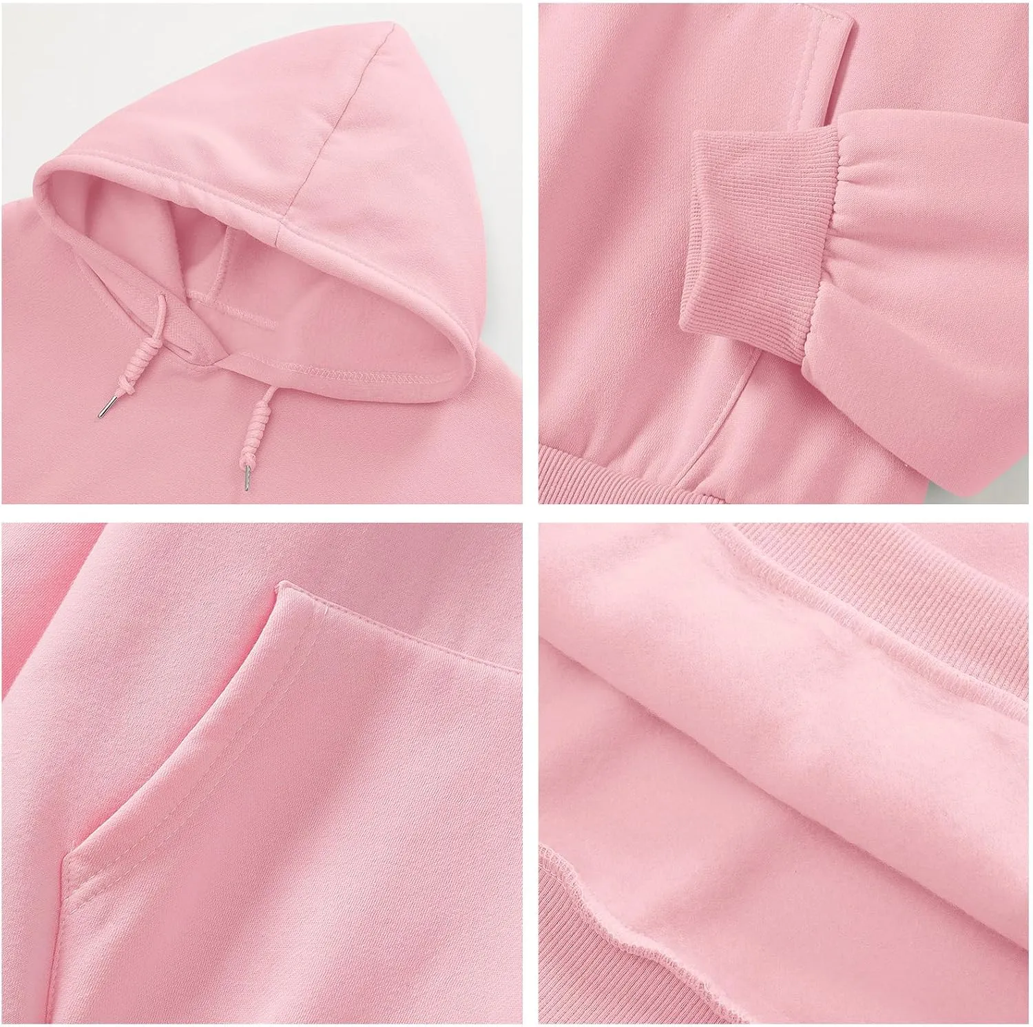 Cute Plain Hoodies for Women Teen Girls Aesthetic Fleece Solid Sweatshirt Pullover Long Sleeve Basic Tops