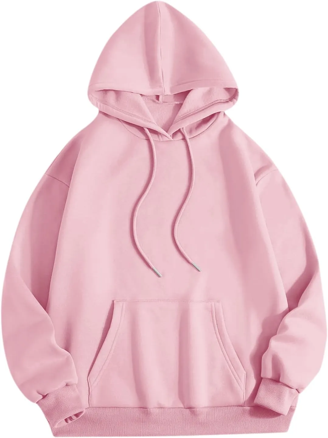 Cute Plain Hoodies for Women Teen Girls Aesthetic Fleece Solid Sweatshirt Pullover Long Sleeve Basic Tops