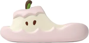 Cute Soft Apple Fruit Sandals for Women Korean Thick Sole Cartoon Slippers Non-Slip Slides Girly Gift Indoor Outdoor