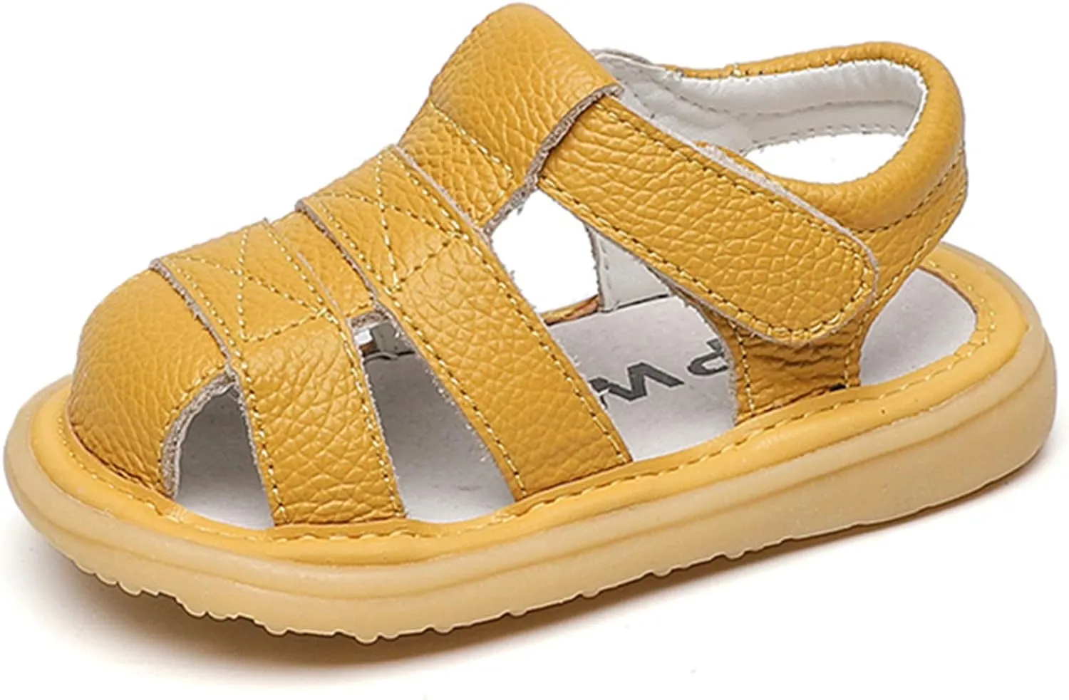 DADAWEN Baby Boys Girls Summer Lightweight Soft Sole Closed-Toe Outdoor Leather Athletic Sandals