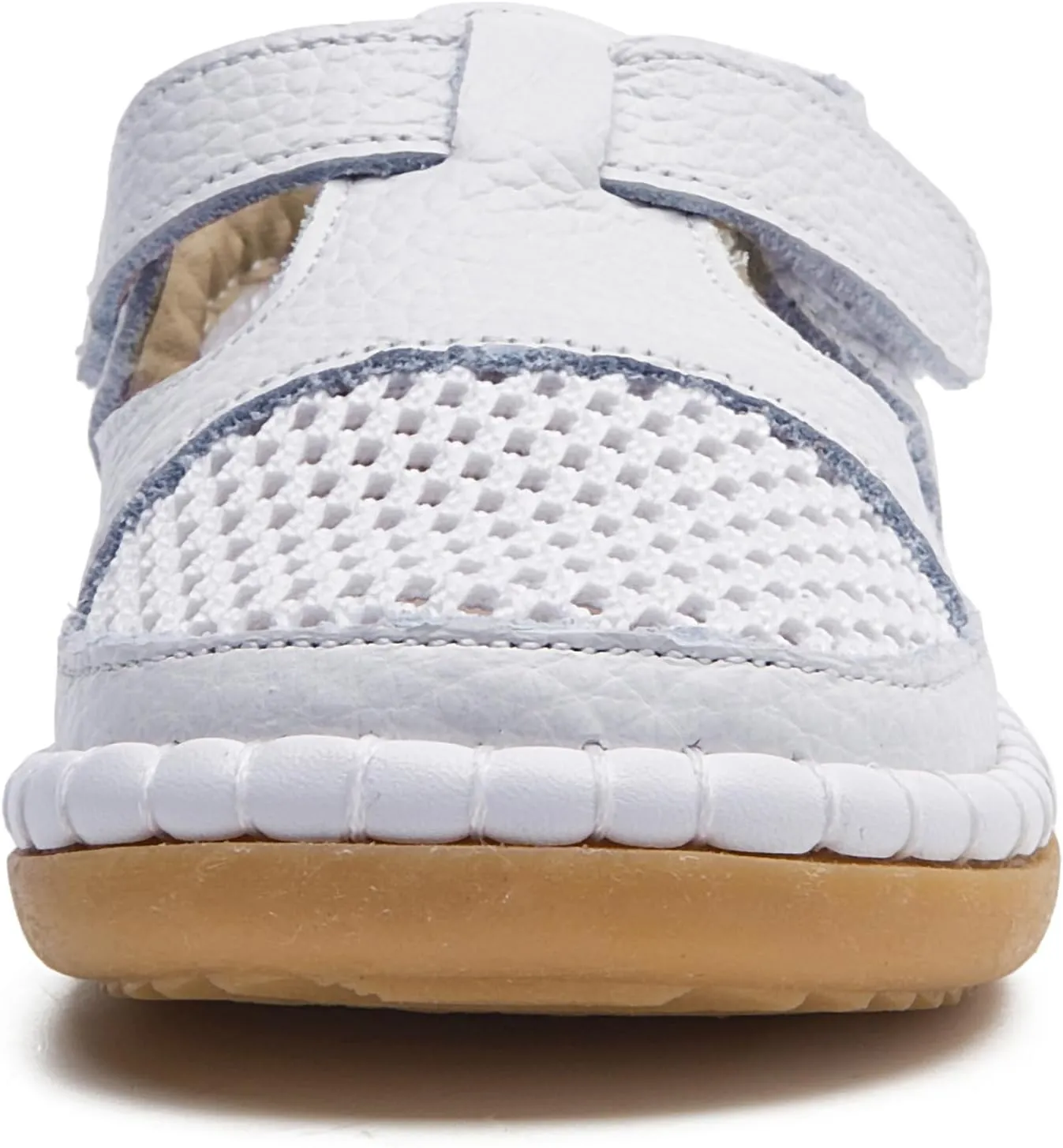 DADAWEN Boy's Girl's Leather Closed Toe Summer Athletic Sandals Baby Toddler Lightweight Non-Slip Soft Sole Outdoor Walking Shoes