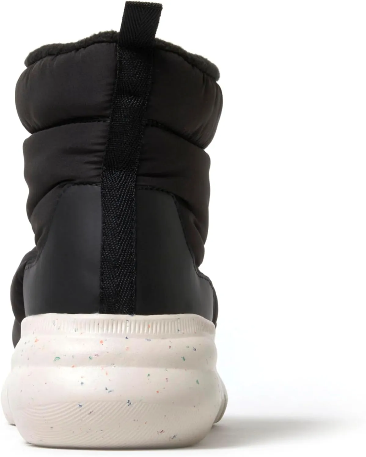 Dearfoams Women's Texoma Regrind Slip-in Boot-Comfortable, Puffy Nylon, Fleece Lining, Energy Return Mid Calf