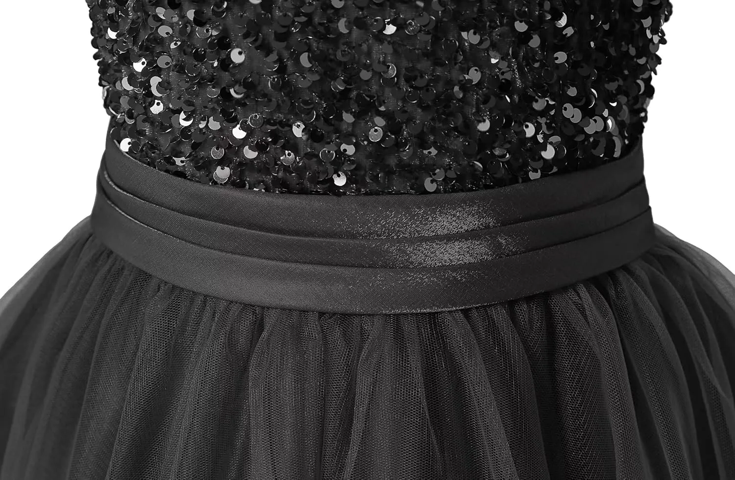 dideyttawl Short Flower Girls Dress Short Sleeves Velvet Sequin Top Tulle Skirt Round Neck Junior Bridesmaid Dresses