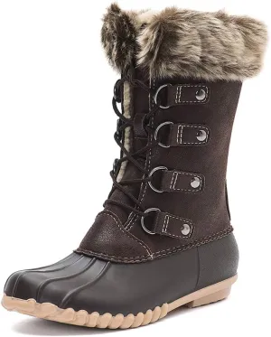 DKSUKO Women's Winter Snow Boots with Warm Fur Waterproof Duck Boots