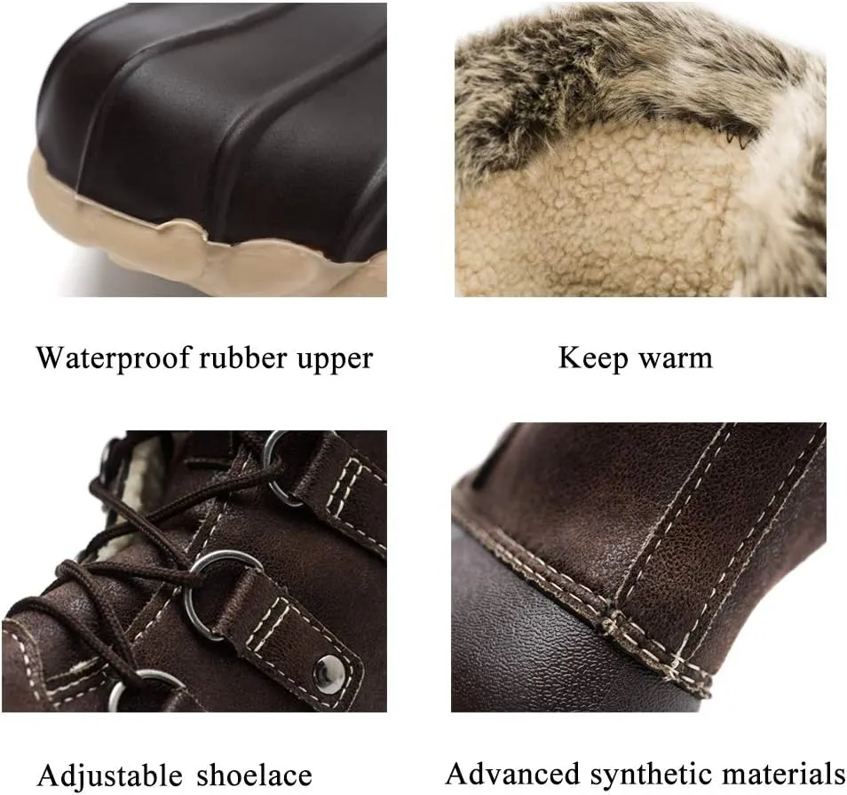 DKSUKO Women's Winter Snow Boots with Warm Fur Waterproof Duck Boots