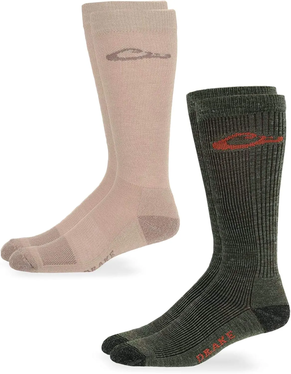 Drake Men's Merino Wool Ultra-dri Seamless Crew Boot Sock System 2 Pair Pack