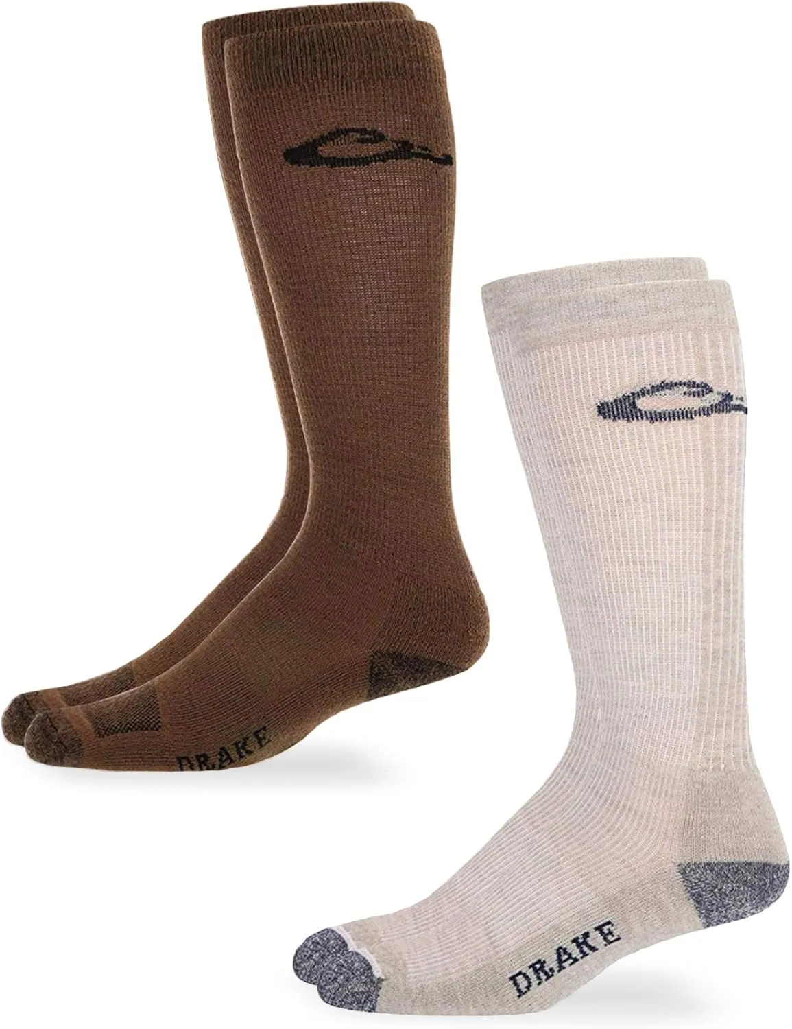 Drake Men's Merino Wool Ultra-dri Seamless Crew Boot Sock System 2 Pair Pack