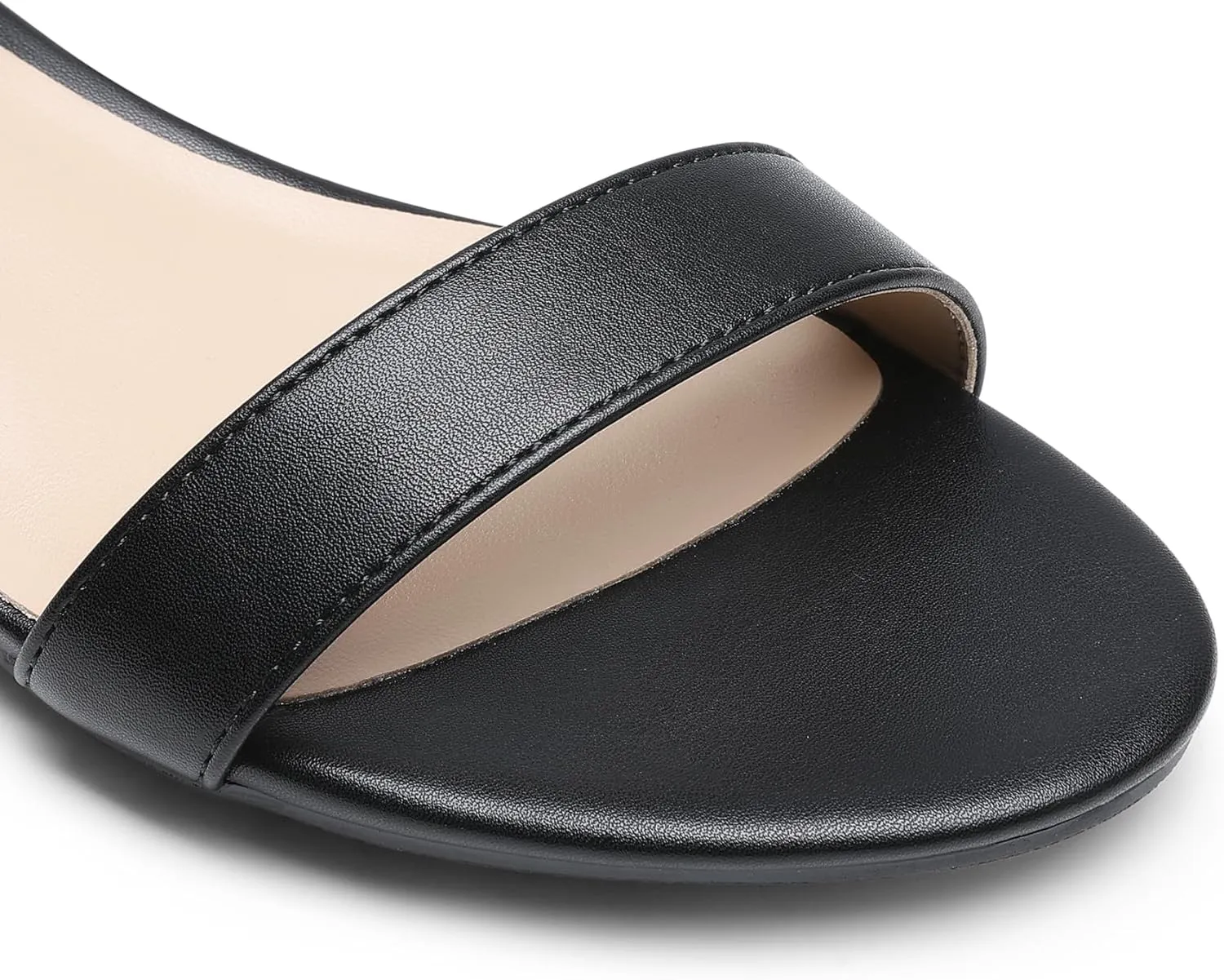 DREAM PAIRS Women Black White Nude Clear Sandals Low Heel Dressy Sandals Ankle Strap Open Toe Chunky Block Heeled Summer Classic Comfortable Flat Shoes