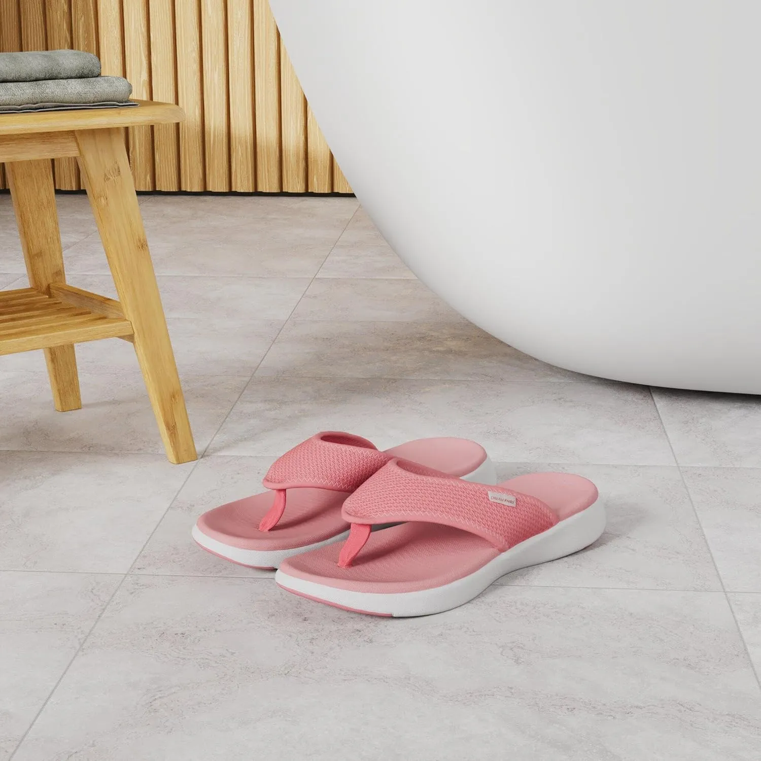 DREAM PAIRS Women's Arch Support Soft Cushion Flip Flops Thong Sandals