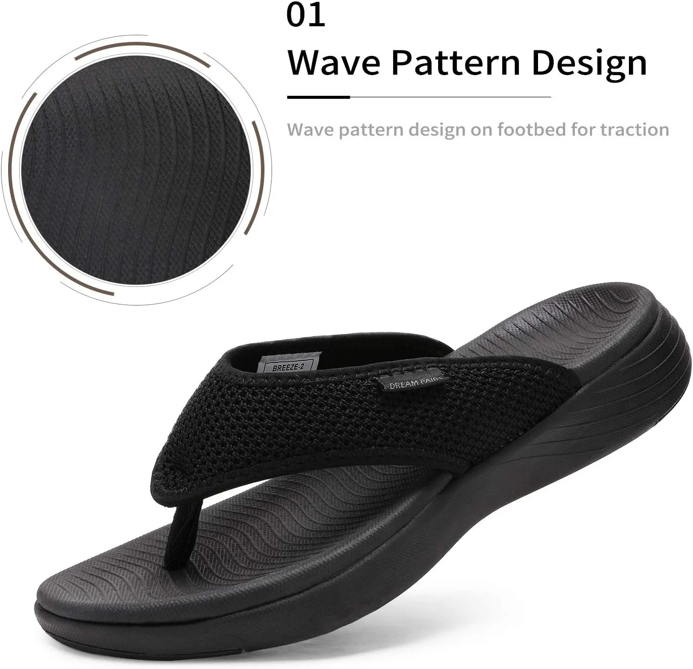 DREAM PAIRS Women's Arch Support Soft Cushion Flip Flops Thong Sandals