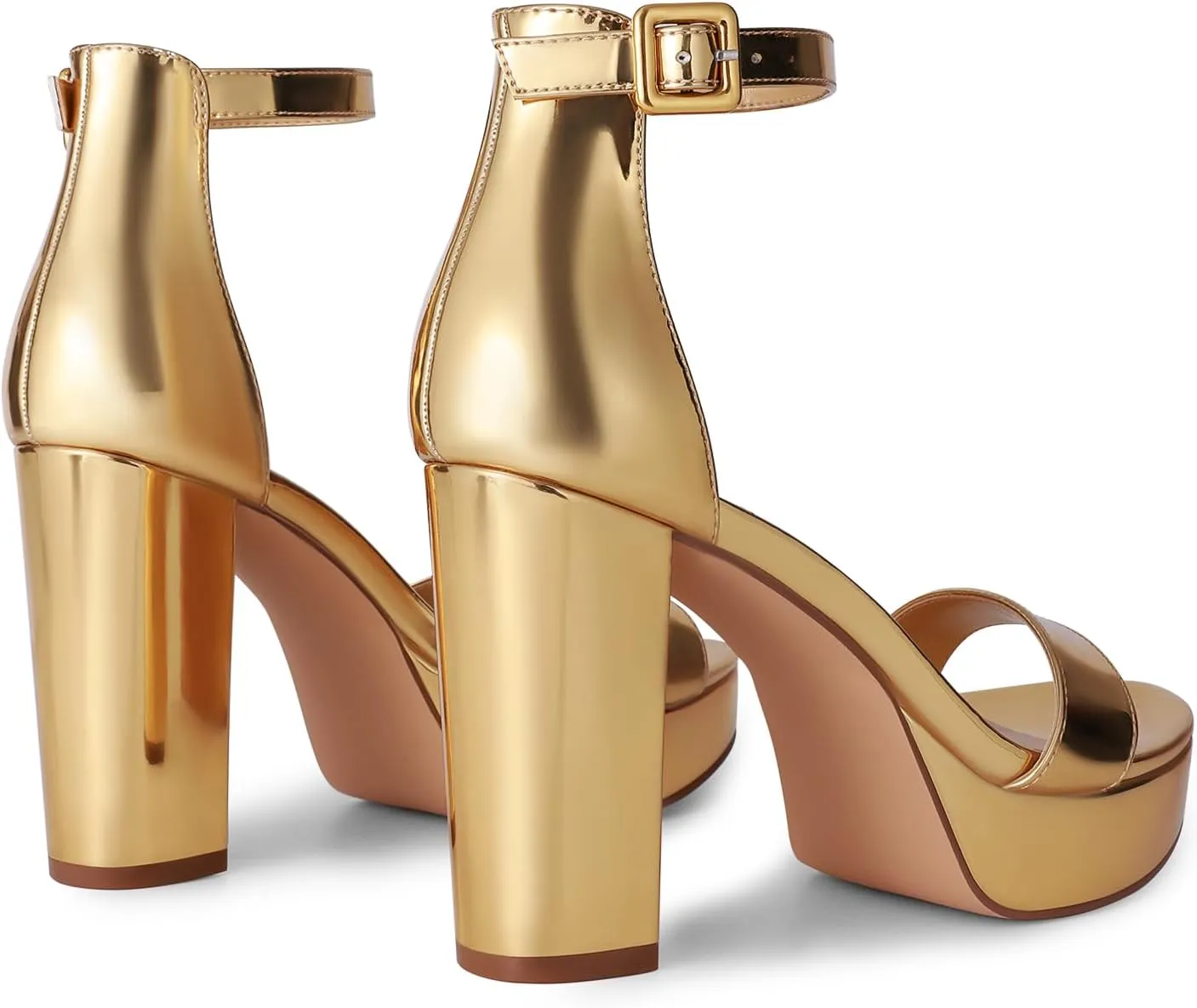 DREAM PAIRS Women's Platform Chunky High Heeled Sandals Open Toe Block Heels Ankle Strap Dress Shoes for Wedding Party Evening